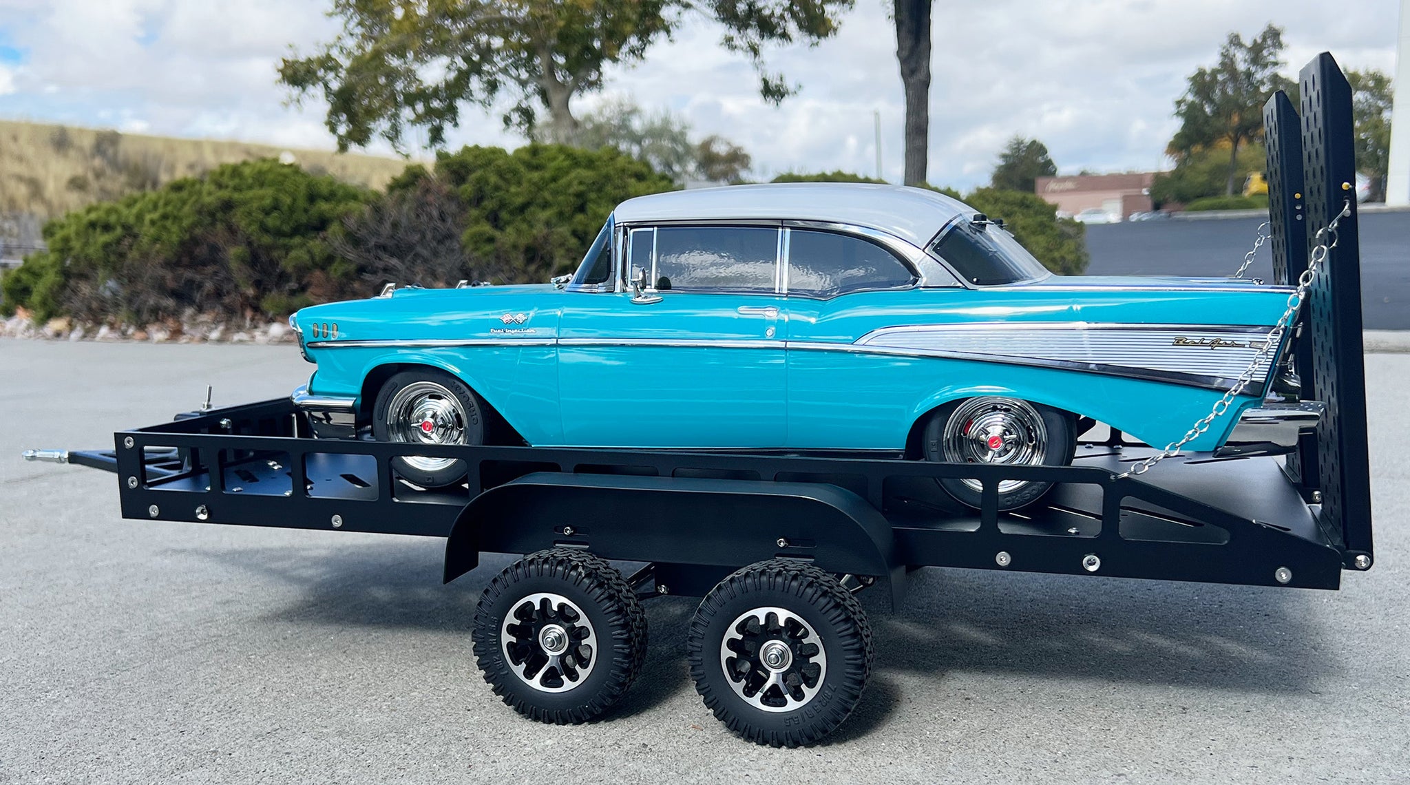 1/10 Scale Full Metal Trailer with LED Lights (Black)